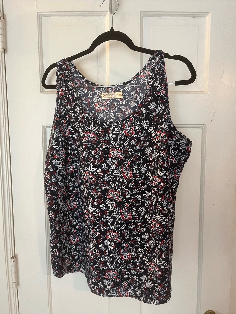 Scoop Neck Flowy Tank with Delicate Floral Designs